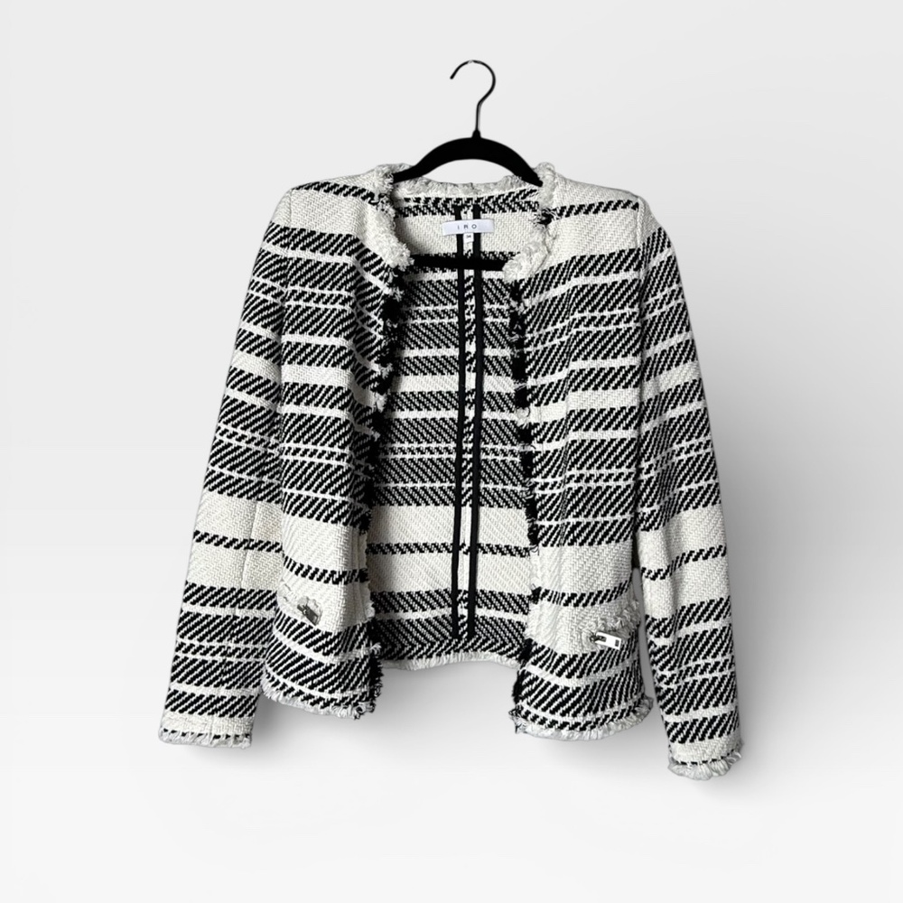 IRO Zlata Classic Tweed Jacket Blazer Black and‎ White Size 34 (K)